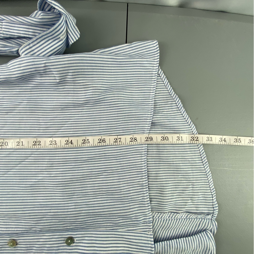 Chico's stripe blue white easy shirt button down long sleeve collared NWT - Picture 14 of 15